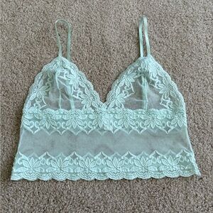 Victoria secret vintage coquette bohemian blue tank bralette camisole top large